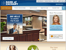 Tablet Screenshot of bankofzachary.com